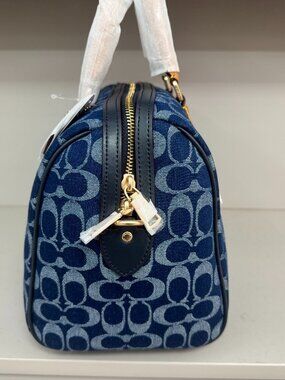 Coach Rowan Satchel Bag In Signature Denim Canvas NWT CY699